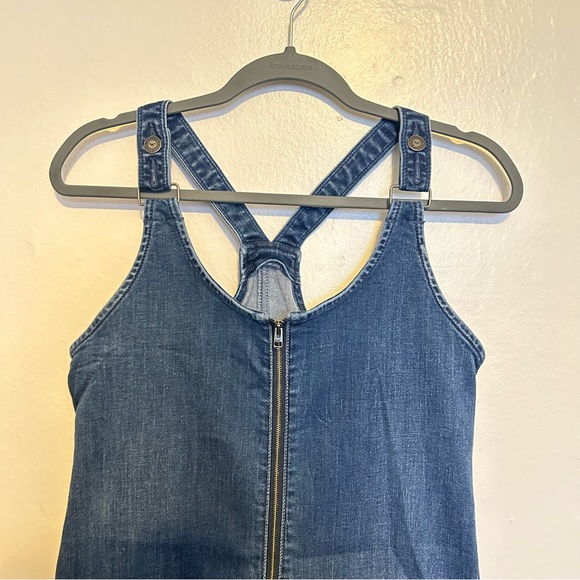 Hollister Denim Dark Wash Dress with Full Front Zipper Closure and Pockets - Picture 3 of 4